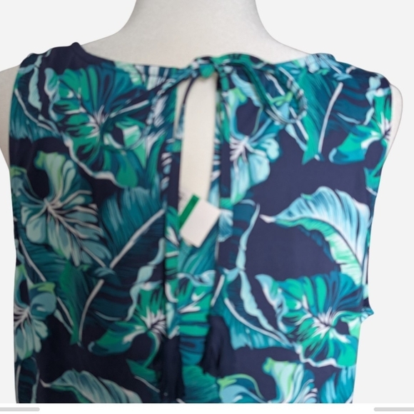Tommy Bahama Blue and Green Leaf Swim Coverup - Picture 5 of 9